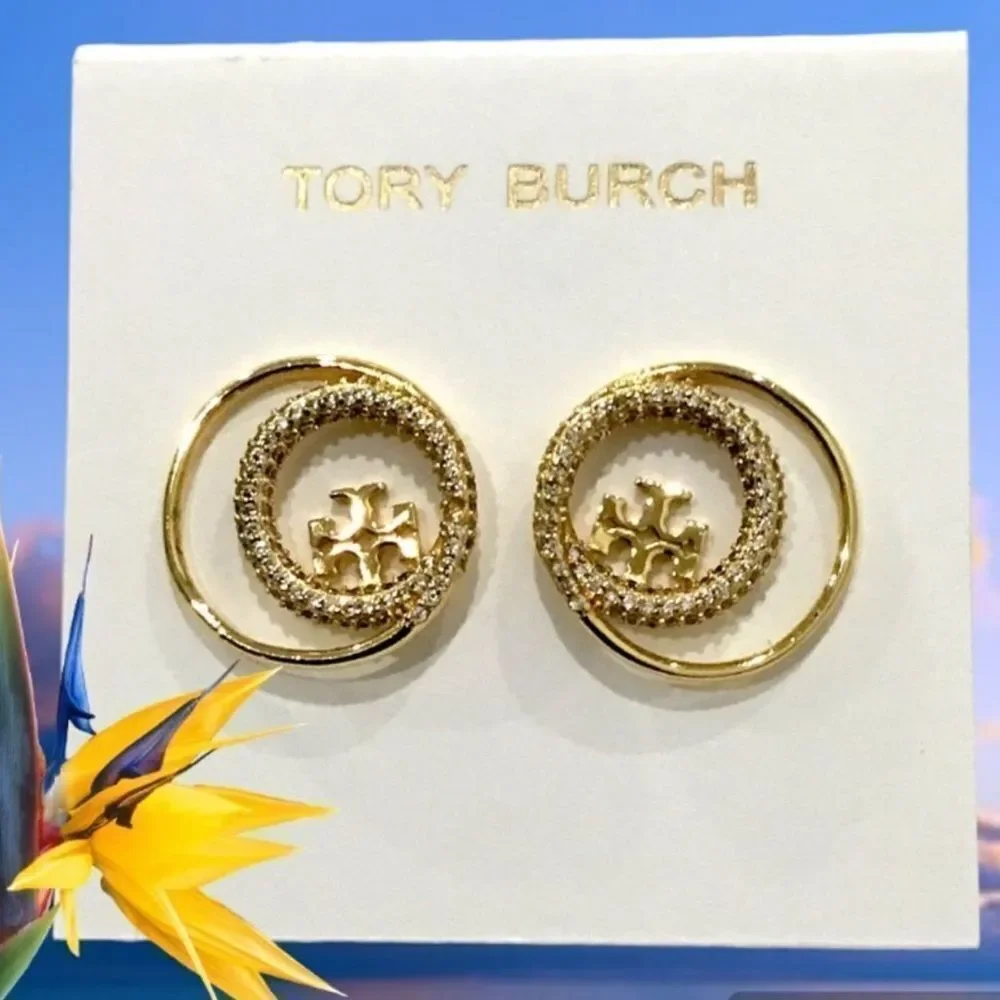 Tory Burch Gold Double Circle Earrings
